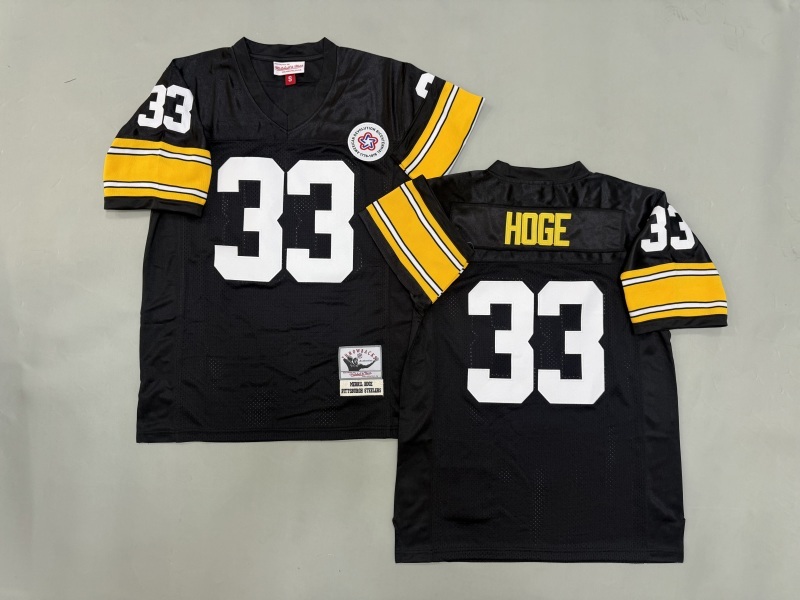 Men 2025 Pittsburgh Steelers #33 Hoge black Throwback Limited NFL Jersey style 001